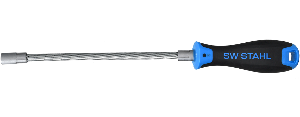 Surubelnita flexibila cap tubular SW-STAHL 02098L, deschidere cheie hex 8 mm, lungime activa 200 mm, crom vanadiu
