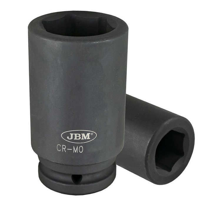 Cheie tubulara de impact JBM 13723, lunga, prindere 3/4 inch, profil hexagonal, deschidere cheie 19 mm
