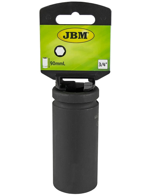 Cheie tubulara de impact JBM 13723, lunga, prindere 3/4 inch, profil hexagonal, deschidere cheie 19 mm