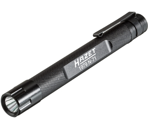 Lanterna de mana HAZET 1979N-71, LED, 130 lm, lungime 139 mm, alimentare 2 x baterii 1.5 V-Micro AAA R03