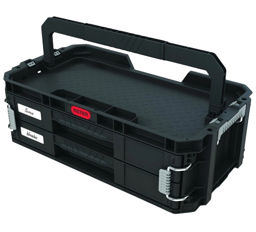 Cutie pentru scule KETER Connect 250037, cu doua nivele, volum 18.14 litri, 542 x 309 x 184 mm, din plastic, negru
