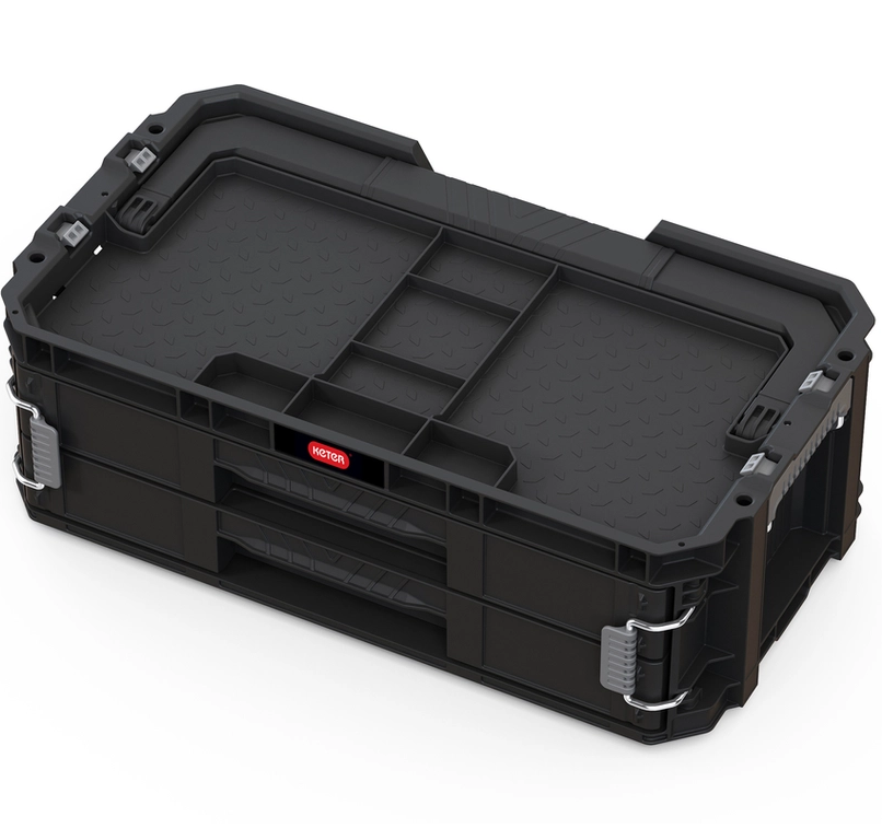 Cutie pentru scule KETER Connect 250037, cu doua nivele, volum 18.14 litri, 542 x 309 x 184 mm, din plastic, negru