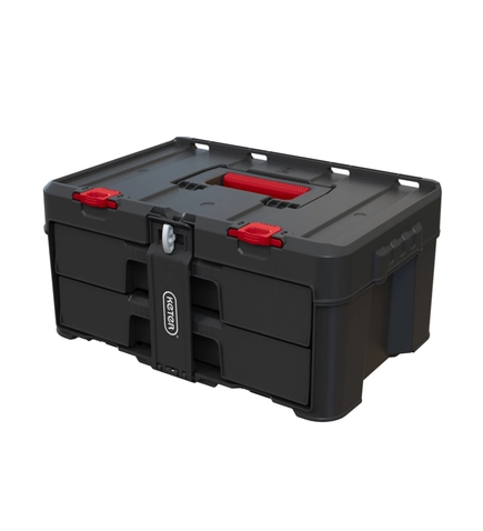 Cutie pentru scule KETER Stack-n-Roll System 253384, doua sertare, volum 37.1 litri, 481 x 332 x 233 mm, din plastic, negru