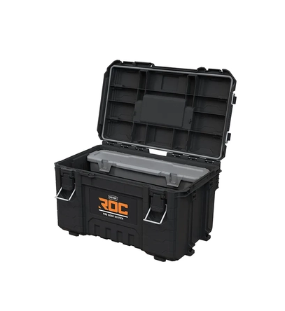 Cutie pentru scule KETER Pro Gear System Gen 2.0 256982, volum 110 litri, 648 x 478 x 872 mm, din plastic, negru, cu roti transport