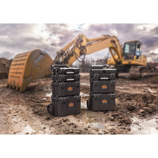 Cutie pentru scule KETER ROC Pro Gear 2.0 256981, volum 57.5 litri, 650 x 478 x 789-1055 mm, din plastic, negru