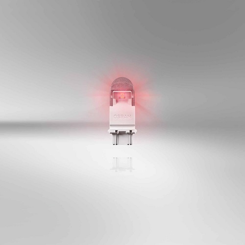 Set 2 becuri auto LED OSRAM 3557R-02B, P27/7W 2W, 12V, W2.5X16Q, rosu, blister