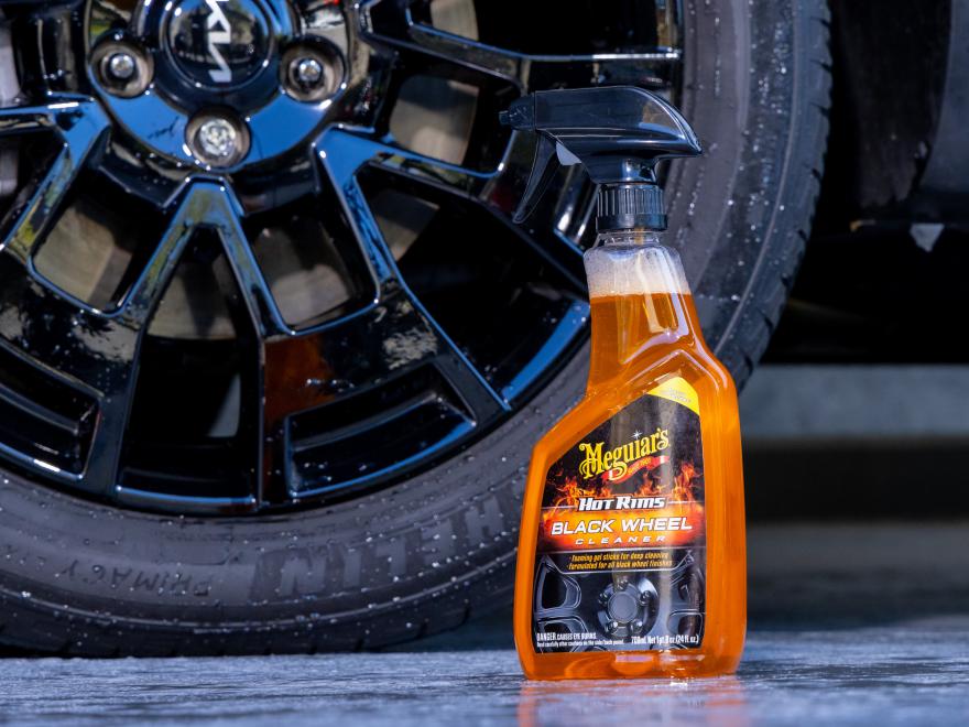 Solutie curatare jante auto MEGUIARS Hot Rims Black Wheel Cleaner G230524, pentru jante negre mate, 709.7 ml