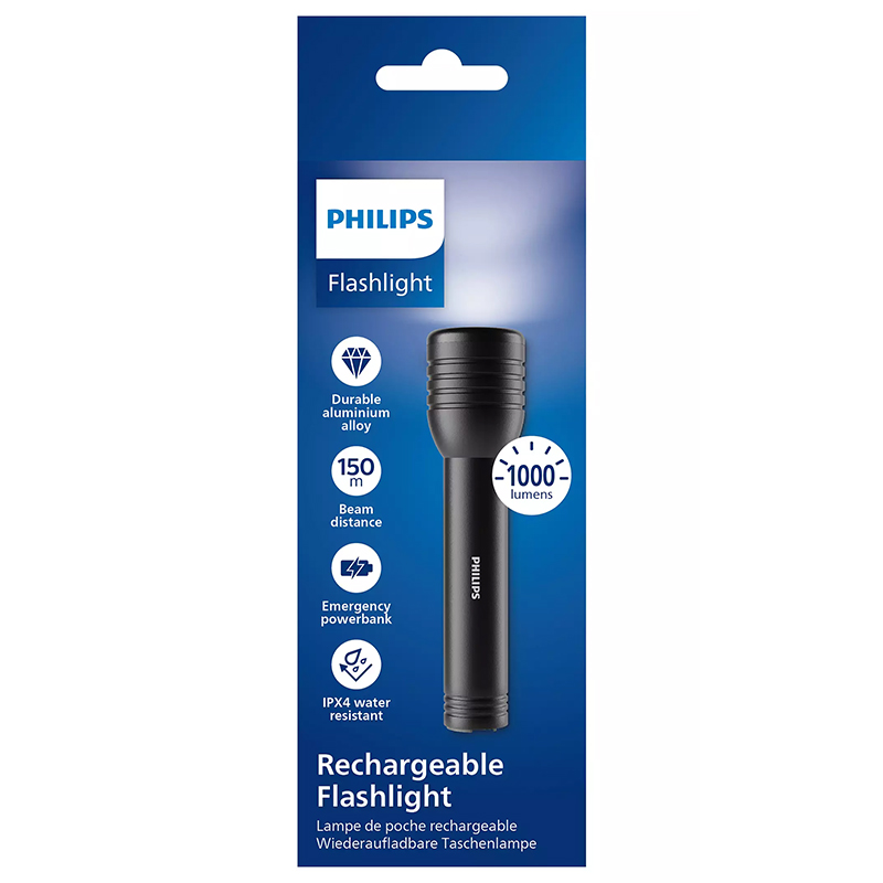 Lanterna LED PHILIPS PH-SFL7005R, IPX4, 1000 lm, raza de actiune 150 m