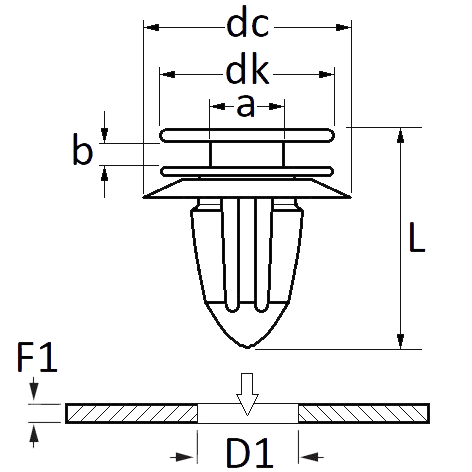 Set 12 clipsuri auto RESTAGRAF 12778, diametru 8.2 mm, din plastic, alb