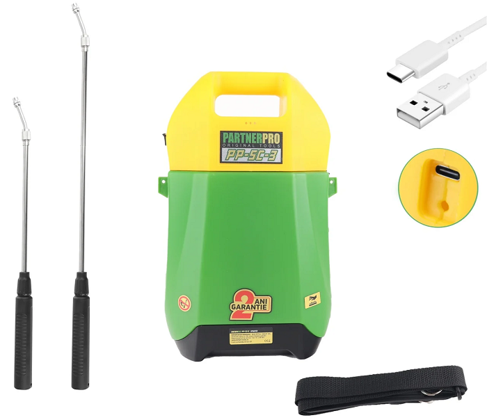 Pompa de stropit cu acumulator PARTNER PRO PP-5C-3 14631, volum rezervor 5 litri, 5V, 0.25 Mpa, acumulator Li-Ion 2500 mAh, incarcare USB