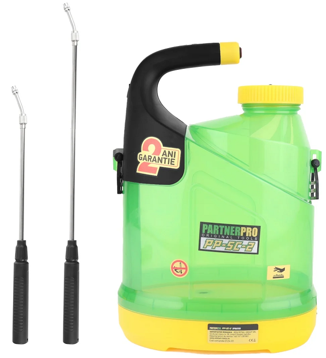 Pompa de stropit cu acumulator PARTNER PRO PP-5C-2 14633, volum rezervor 5 litri, 5V, 0.25 Mpa, acumulator Li-Ion 2500 mAh, incarcare USB