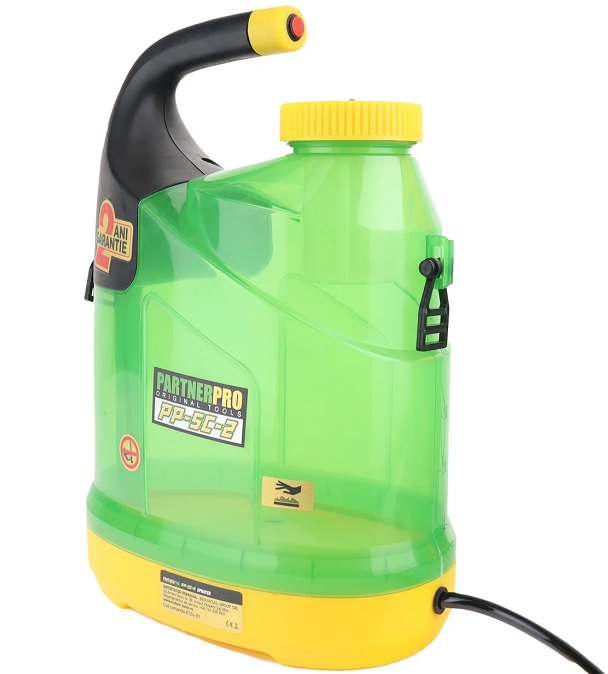 Pompa de stropit cu acumulator PARTNER PRO PP-5C-2 14633, volum rezervor 5 litri, 5V, 0.25 Mpa, acumulator Li-Ion 2500 mAh, incarcare USB