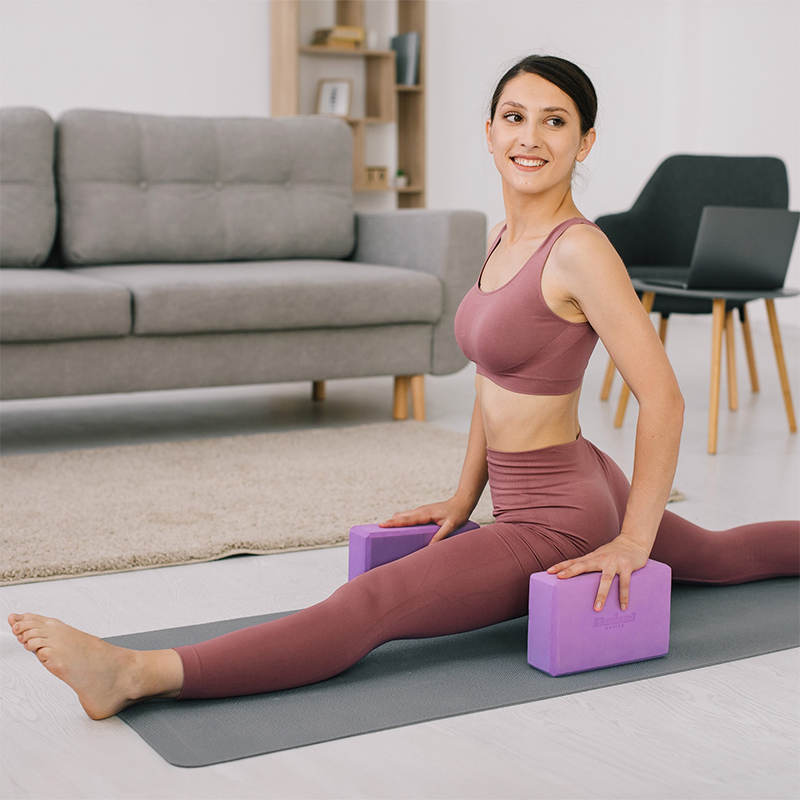 Cub fitness/yoga REBEL RBA-3063-PU, dimensiuni 76 x 152 x 229 mm, material spuma EVA, violet