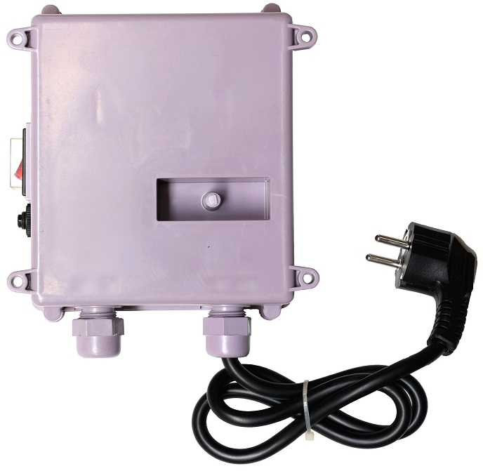 Panou de control pentru pompa apa ProGARDEN 4572061230, protectie termica 12A, capacitor 30 uF, IP44, cablu cu stecher 850 mm