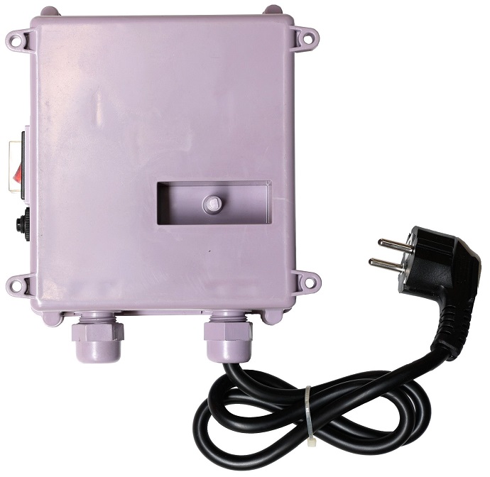 Panou de control pentru pompa apa ProGARDEN 4572061235, protectie termica 12A, capacitor 35 uF, IP44, cablu cu stecher 850 mm