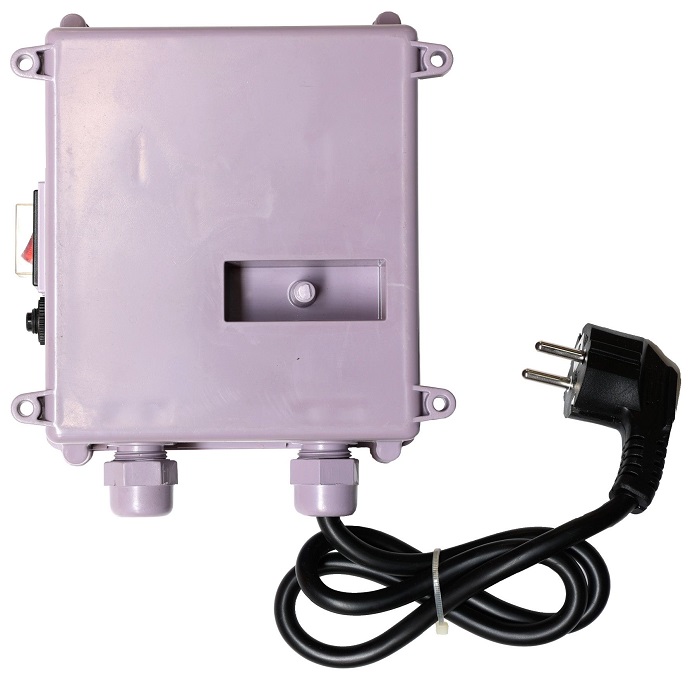 Panou de control pentru pompa apa ProGARDEN 4572061540, protectie termica 15A, capacitor 40 uF, IP44, cablu cu stecher 850 mm