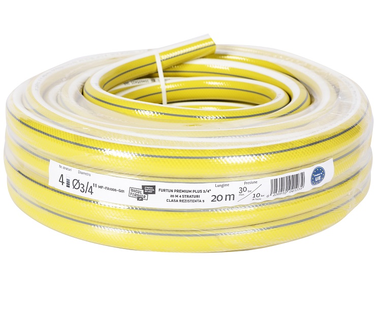 Furtun cu insertie pentru apa MICUL FERMIER MF-FA1006-G01, diametru 3/4 inch, lungime 20 metri