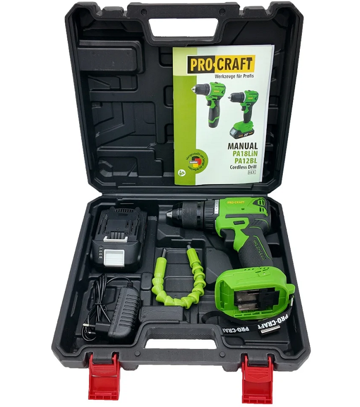 Autofiletanta cu acumulator PROCRAFT PA18LiN 14603, 0-600/0-2100 rpm, 50 Nm, 1 x Li-Ion 20 V DC, 2 Ah