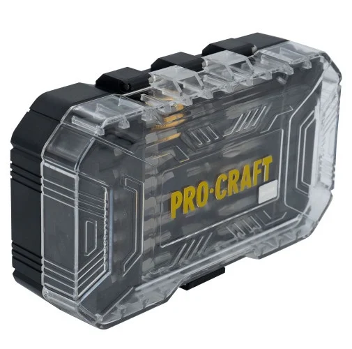 Set 37 biti PROCRAFT BS-37 14605, 25 mm/50 mm, adaptoare priza, chei cu piulita, cutie depozitare