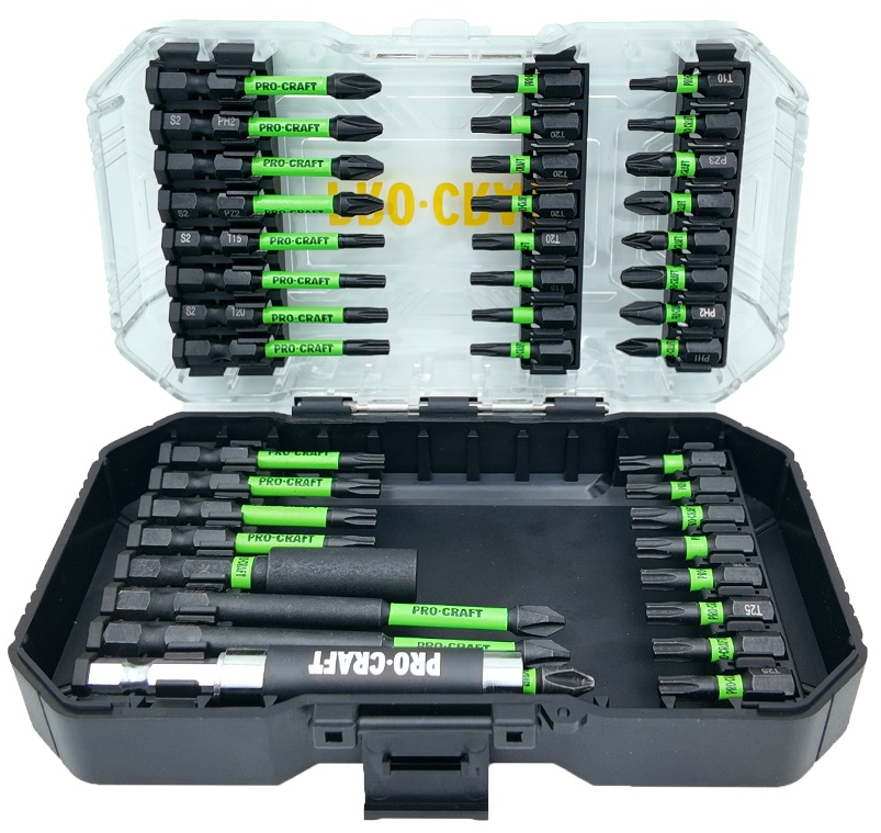 Set 41 biti de impact PROCRAFT IBS-41 14607, 25 mm/50 mm/90 mm, cutie depozitare