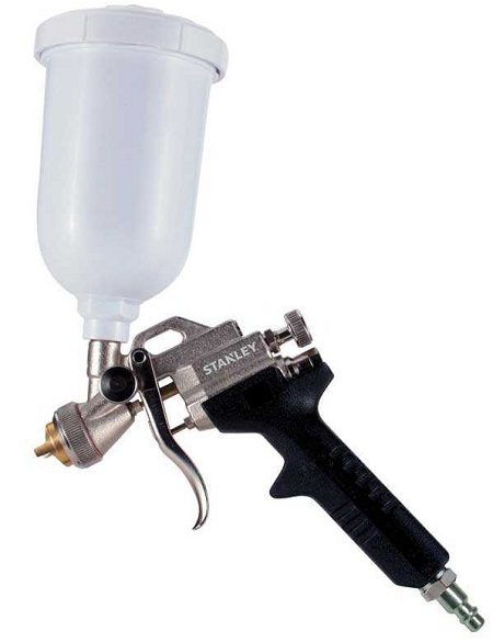 Pistol de vopsit gravitational, de precizie, STANLEY 150129XSTN, debit aer 70 l/min, 4.5 bar, duza 0.5 mm, capacitate vas 0.25 litri