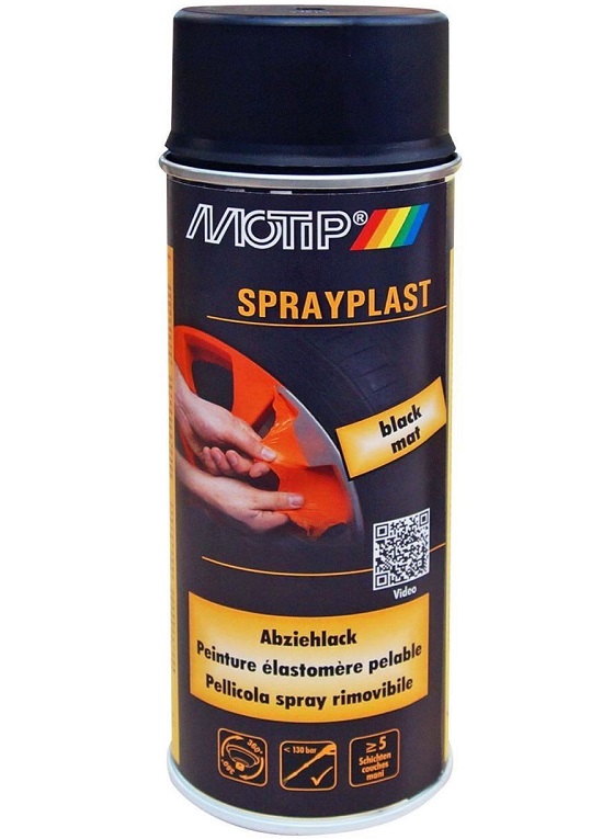 Spray vopsea folie MOTIP Sprayplast 315050, negru mat, 400 ml