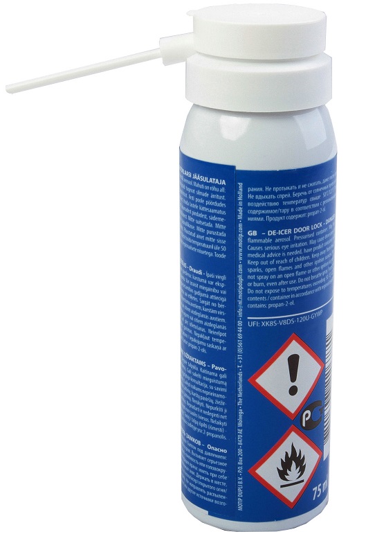 Spray solutie pentru dezghetare incuietori MOTIP DE-ICER Door Lock 382496, 75 ml