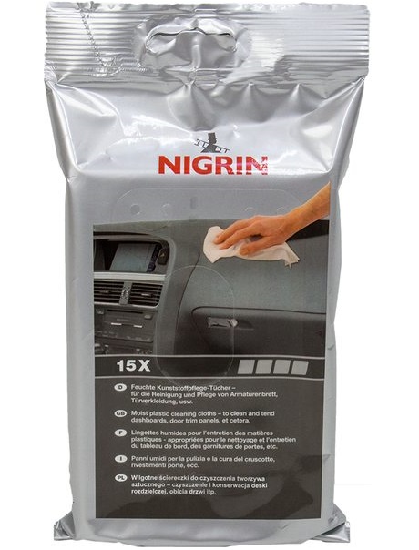 Set 15 lavete pentru intretinerea materialelor sintetice NIGRIN 74152, punga resigilabila