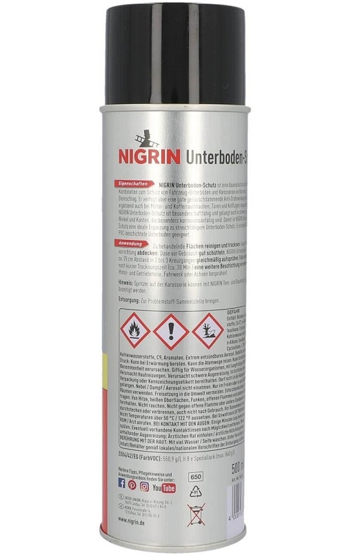 Spray cu bitum NIGRIN Underboden-Schutz 74034, negru, 500 ml