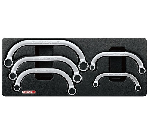 Set 5 chei inelare semiluna TOPTUL GAAT0504, 10x12, 11x13, 14x17, 16x18, 19x22 mm, insertie din plastic