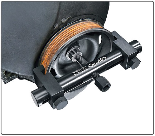 Extractor pentru roti de antrenare TOPTUL JDDD1216, deschidere maxima 35-160 mm, adancime prindere 27.5 mm, antrenor cheie 17 mm