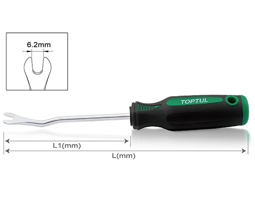 Extractor pentru indepartare tapiterie TOPTUL JJAE0612, lungime activa 115 mm, lungime totala 225 mm