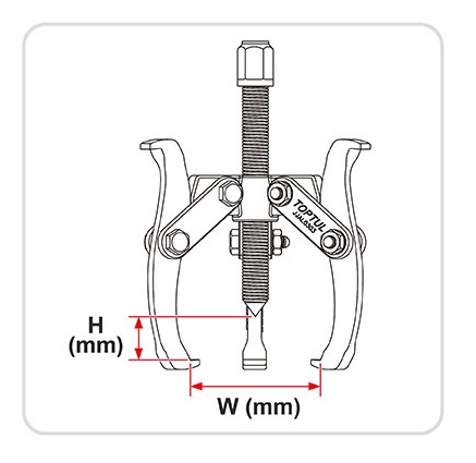 Extractor cu 3 gheare pentru rulmenti TOPTUL JJAL0304, deschidere maxima 50-100 mm, capacitate tragere 5 tone