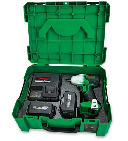 Masina de insurubat cu impact cu acumulator TOPTUL KPA1237E, cuplu maxim 366 Nm, 2760 rpm, 3500 bpm, 1 x acumulator Li-Ion 18V