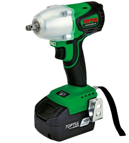 Masina de insurubat cu impact cu acumulator TOPTUL KPA1639, cuplu maxim 385 Nm, 2760 rpm, 3500 bpm, 1 x acumulator Li-Ion 18V