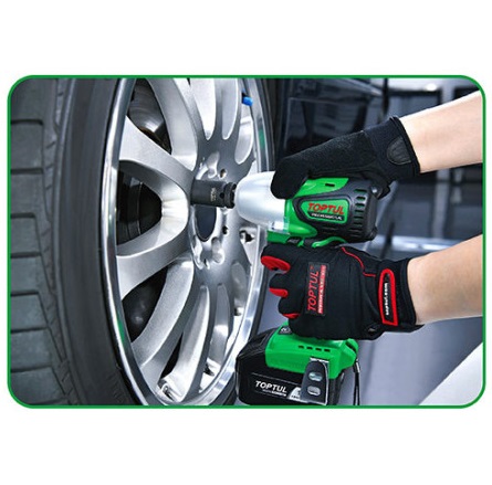 Masina de insurubat cu impact cu acumulator TOPTUL KPA1639, cuplu maxim 385 Nm, 2760 rpm, 3500 bpm, 1 x acumulator Li-Ion 18V