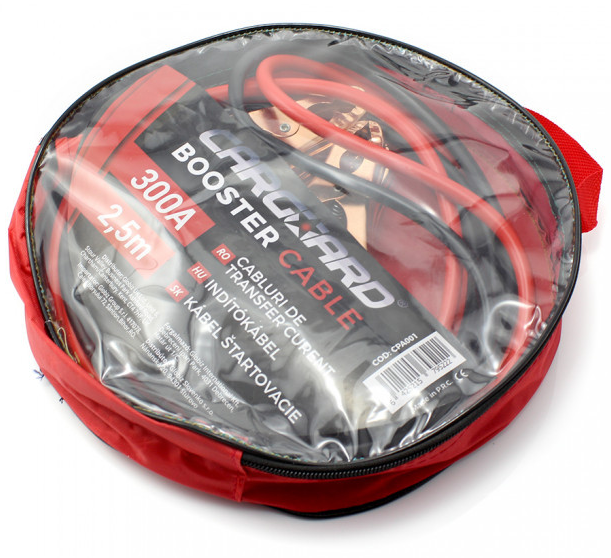 Cabluri de curent auto CARGUARD CPA001, 300 A, lungime 2.5 metri, diametru 8 mm