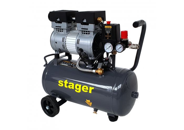 Compresor aer STAGER HM0.75JW/24 4530107524, 24 L, 8 bar, 135 L/min, monofazat, angrenare directa, silentios