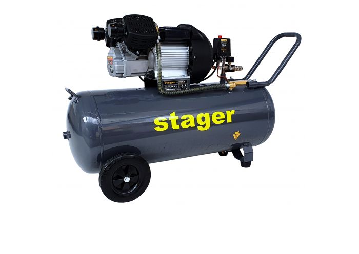Compresor aer STAGER HM3100V 4530103100, 100 L, 8 bar, 356 L/min, monofazat, angrenare directa