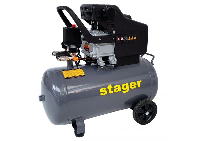 Compresor aer STAGER HM2050B 4530102050, 50L, 8bar, 200L/min, monofazat, angrenare directa