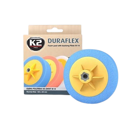 Disc velcro pentru slefuire K2 DURAFLEX FOAM BLUE L641, prindere M14, viteza maxima 2500 rpm, albastru