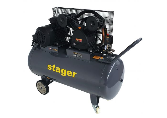 Compresor aer STAGER HMV0.6/200 4530106200, 200 L, 8 bar, 600 L/min, trifazat, angrenare curea
