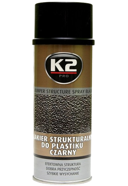 Vopsea texturata pentru bara de protectie K2 BUMPER STRUCTURE SPRAY L345, 400 ml, negru