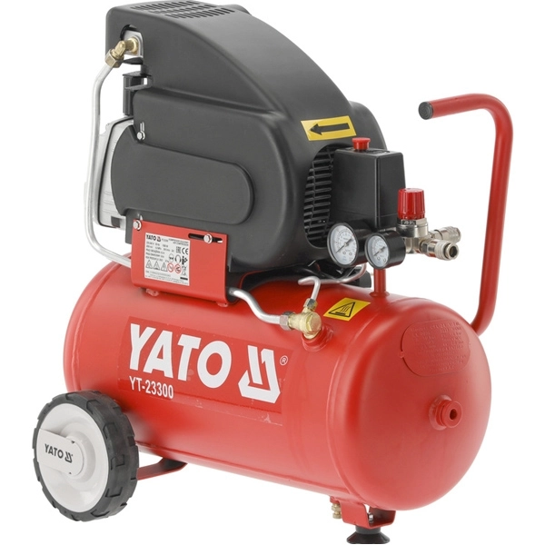 Compresor de aer YATO YT-23300, 1500 W, debit 200 l/min, 8 bar, 2850 rpm, butelie 24 litri, cu ulei