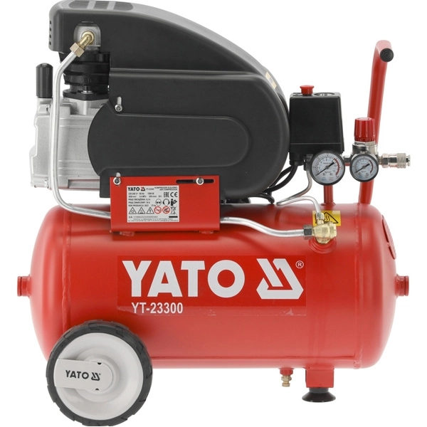 Compresor de aer YATO YT-23300, 1500 W, debit 200 l/min, 8 bar, 2850 rpm, butelie 24 litri, cu ulei