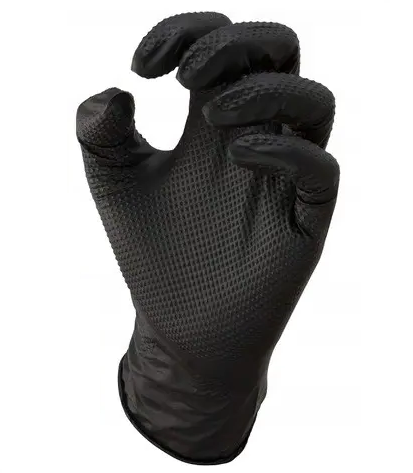 Set 50 manusi de protectie din nitril MERCATOR PowerGrip 2128859, negre, marimea L, nepudrate