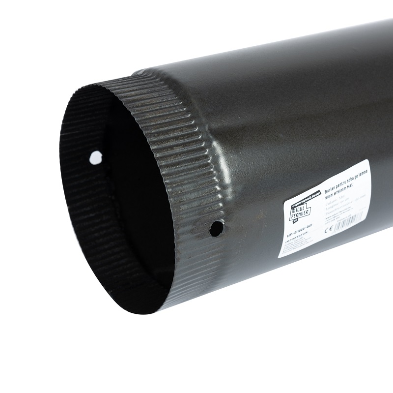 Burlan pentru soba pe lemne MICUL FERMIER MF-EI1020-G01, lungime 90 cm, diametru 120 mm, gri mat