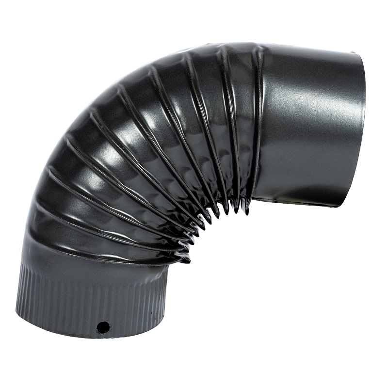 Cot pentru soba pe lemne MICUL FERMIER MF-EI1028-G01, 90 grade, diametru 150 mm, gri mat