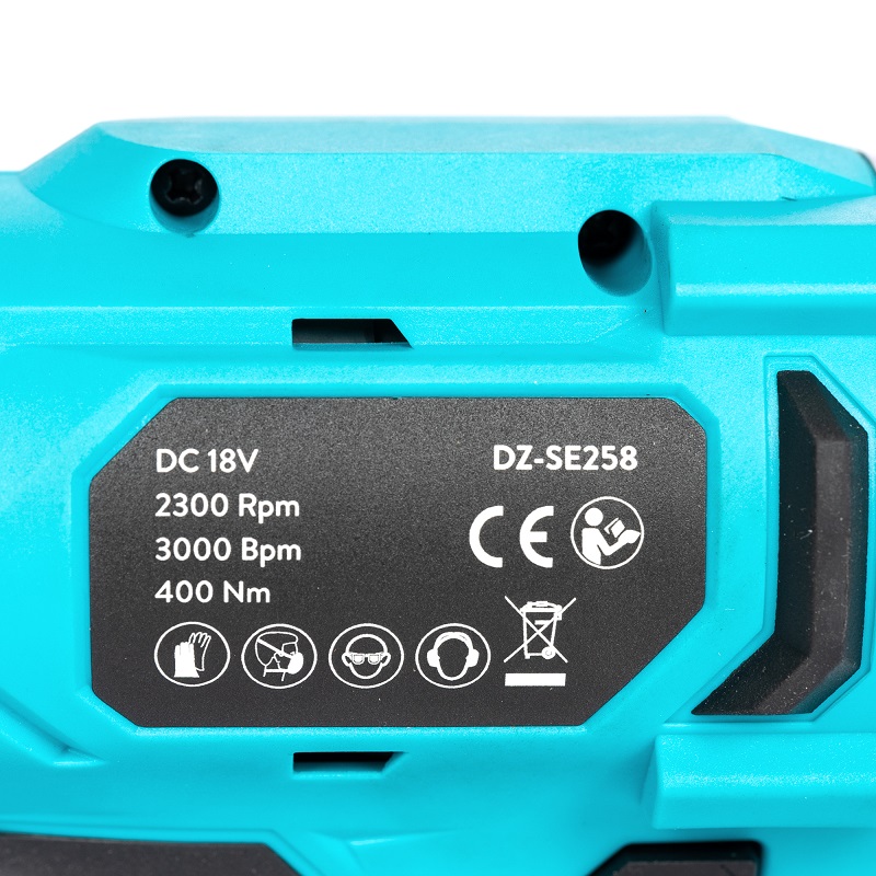 Masina de insurubat cu impact DETOOLZ DZ-SE258, 18V, 100/150/200/300/400 Nm, 3000 bpm, 2300 rpm, Li-ion, fara acumulator, fara incarcator