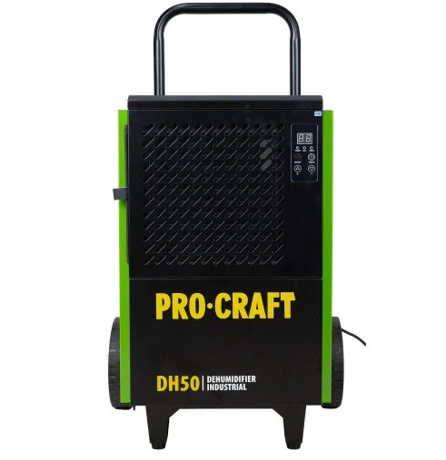Dezumidificator profesional PROCRAFT DH50 14612, 900 W, 4 A, rezervor 7 l, 50 l/24h, pentru suprafete de pana la 150 mp